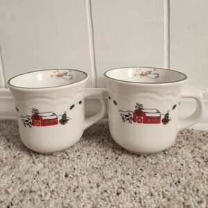 Snow Village Holiday Mugs Pfaltzgraff